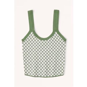 Abercrombie & Fitch green white Checkered Tank top women’s M A&F